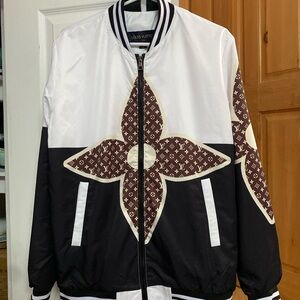 Louis Vuitton Monogram Black and White Bomber Jacket